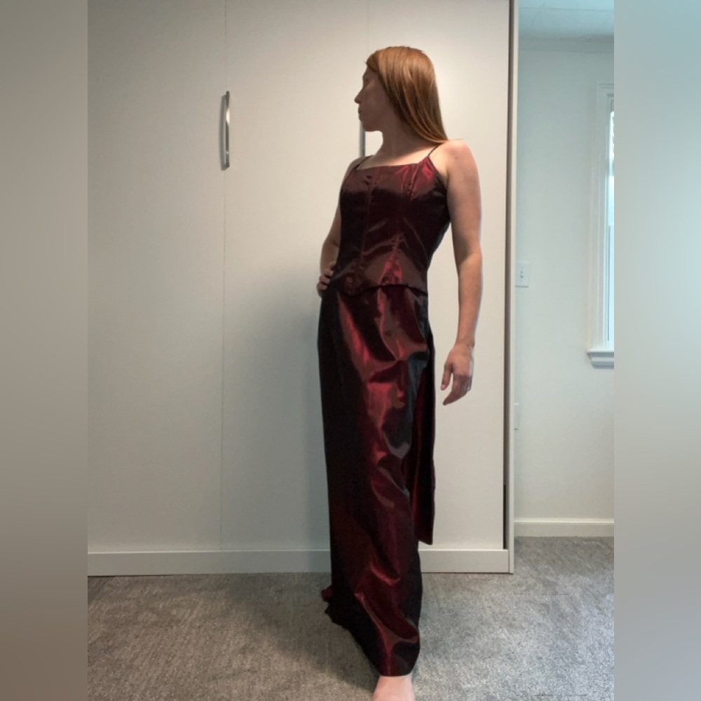 Vintage Jessica McClintock Gunne Sax Formal Dress Maroon